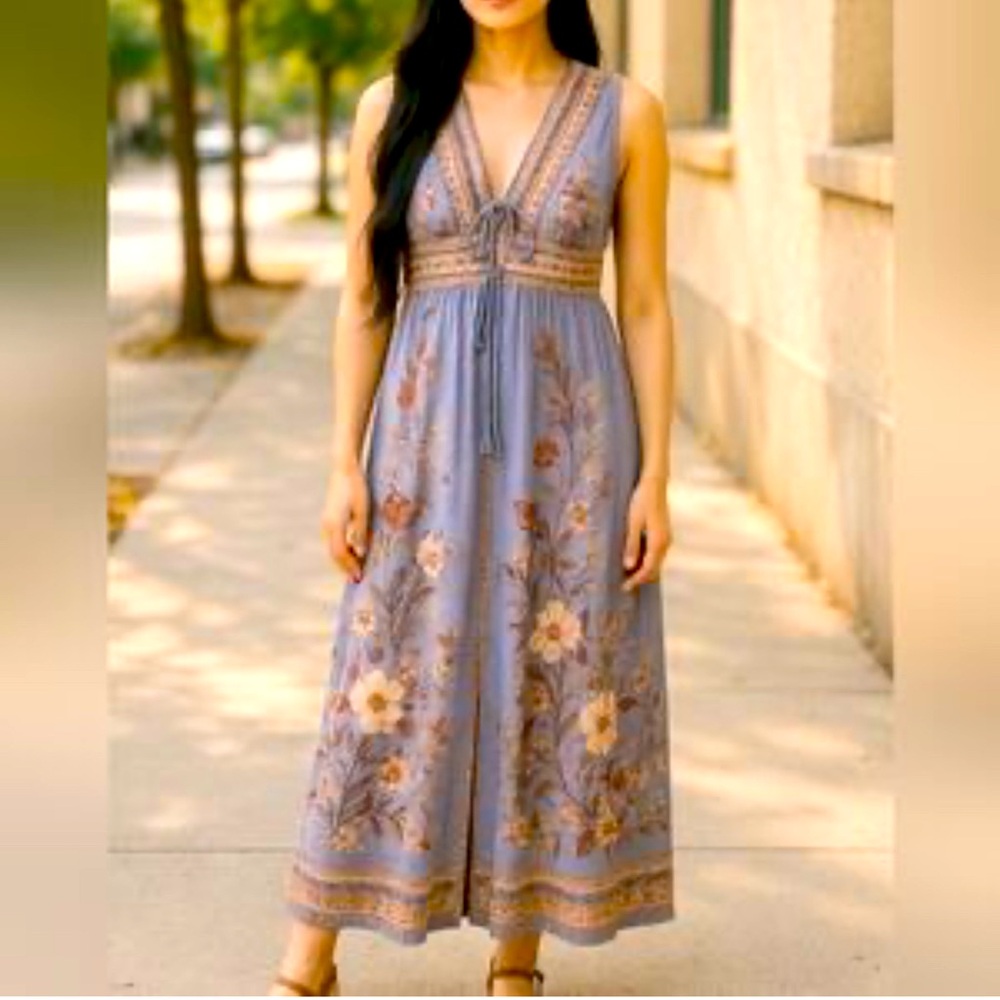 Caroline Constas Floral Linen blend Dress, Size M